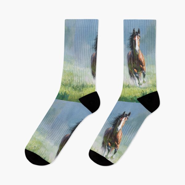 Item preview, A majestic Arabian horse galloping through a vibrant green meadow Horses in Motion designed and sold by CDC40.