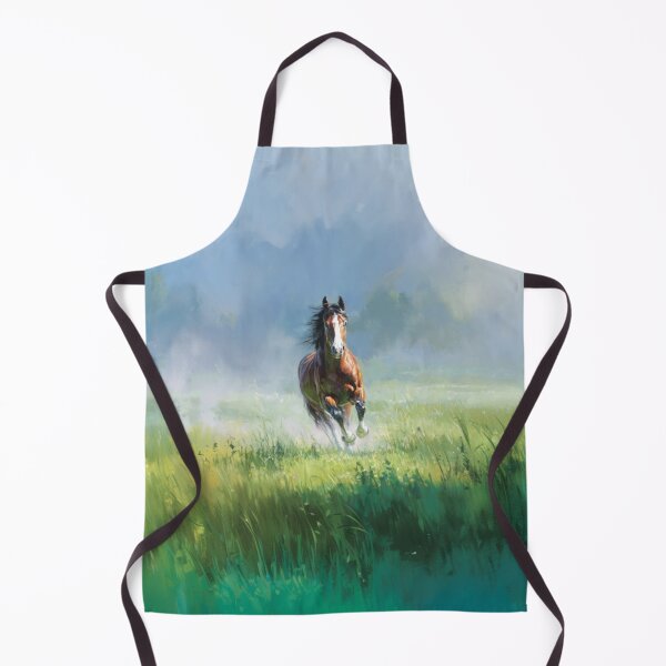 Item preview, A majestic Arabian horse galloping through a vibrant green meadow Horses in Motion designed and sold by CDC40.