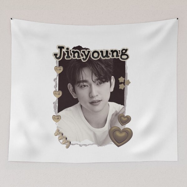 Item preview, Got 7 Jinyoung Korean Boy Group KPop Korean Group Scrapbook Collage Cozy Y2K Vintage Design designed and sold by HELL0WBELLO.