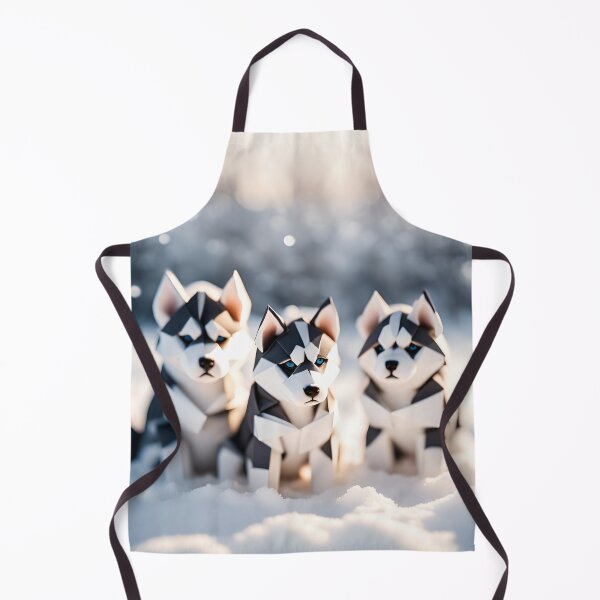 Item preview, Origami Art - Frolic in the Frost: Enchanting Moments with Playful Husky Puppies in the Snow designed and sold by ArtfulFolds.