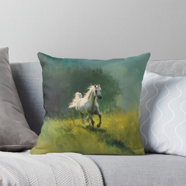 Item preview, A majestic Arabian horse galloping through a vibrant green meadow Horses in Motion designed and sold by CDC40.