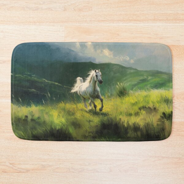 Item preview, A majestic Arabian horse galloping through a vibrant green meadow Horses in Motion designed and sold by CDC40.