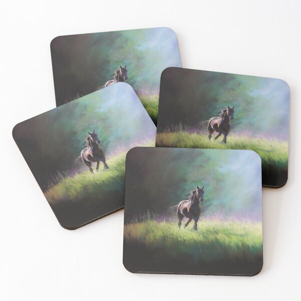 Item preview, A majestic Arabian horse galloping through a vibrant green meadow Horses in Motion designed and sold by CDC40.