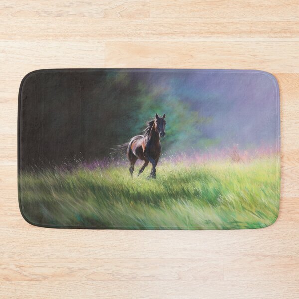 Item preview, A majestic Arabian horse galloping through a vibrant green meadow Horses in Motion designed and sold by CDC40.
