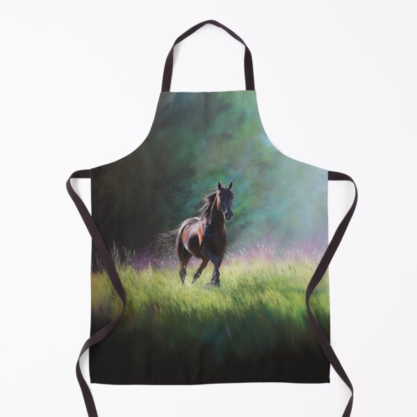 Item preview, A majestic Arabian horse galloping through a vibrant green meadow Horses in Motion designed and sold by CDC40.
