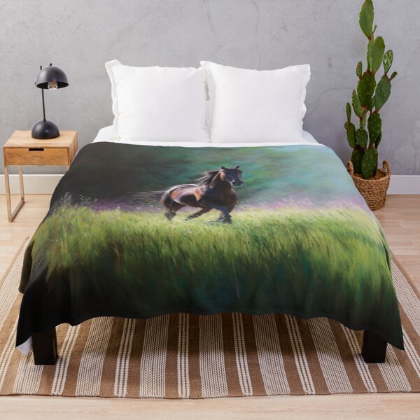 Item preview, A majestic Arabian horse galloping through a vibrant green meadow Horses in Motion designed and sold by CDC40.