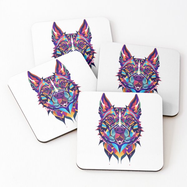 Item preview, Neon Geometric Wolf – Vibrant Abstract Animal Art designed and sold by snoezelstudio.