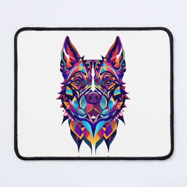 Item preview, Neon Geometric Wolf – Vibrant Abstract Animal Art designed and sold by snoezelstudio.