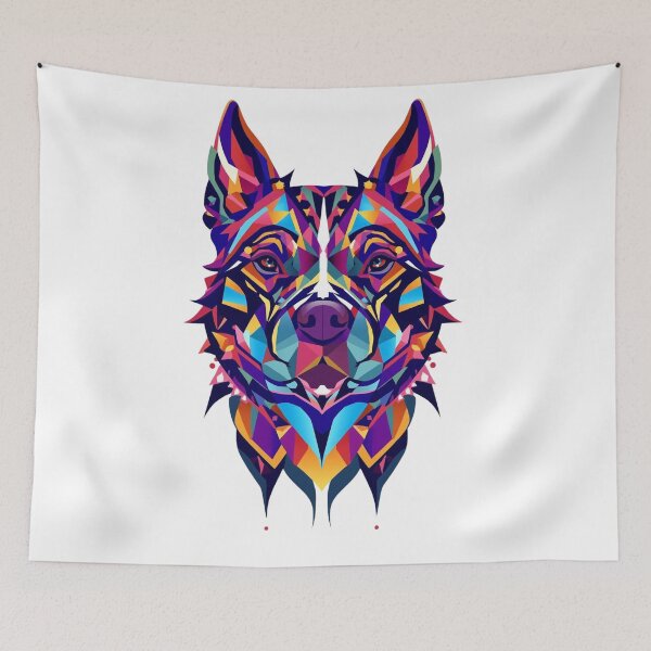 Item preview, Neon Geometric Wolf – Vibrant Abstract Animal Art designed and sold by snoezelstudio.