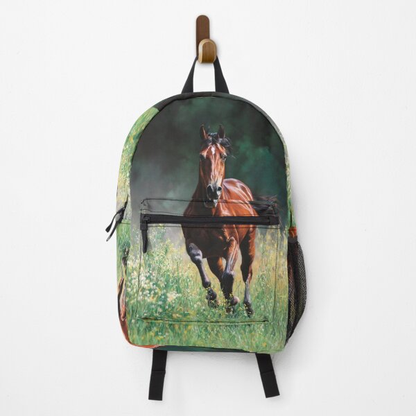 Item preview, A majestic Arabian horse galloping through a vibrant green meadow Horses in Motion designed and sold by CDC40.