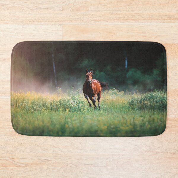 Item preview, A majestic Arabian horse galloping through a vibrant green meadow Horses in Motion designed and sold by CDC40.