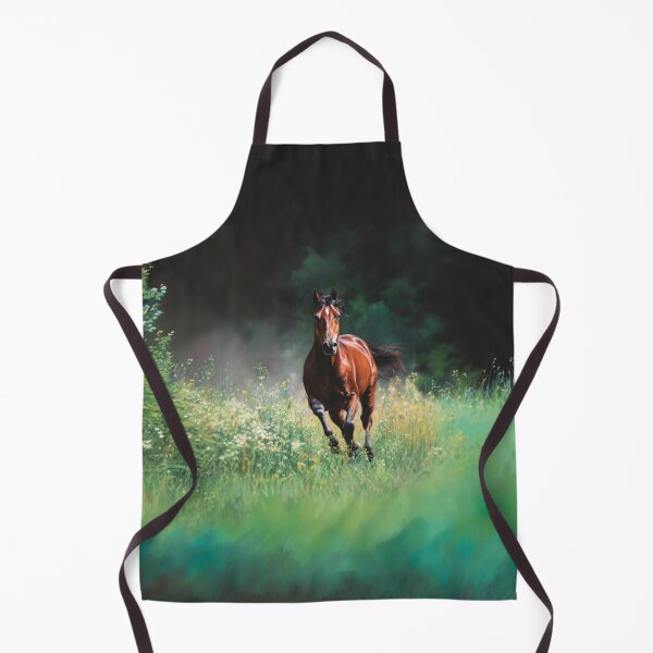 Item preview, A majestic Arabian horse galloping through a vibrant green meadow Horses in Motion designed and sold by CDC40.