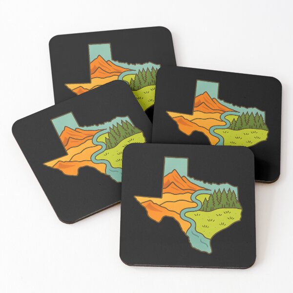 Item preview, Texas Nature Map Illustration Scenic Wild West Landscape  designed and sold by DrawHandArt.
