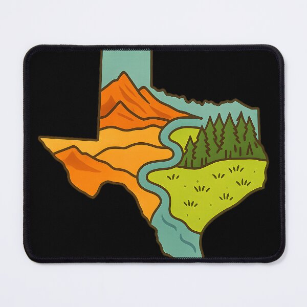 Item preview, Texas Nature Map Illustration Scenic Wild West Landscape designed and sold by DrawHandArt.