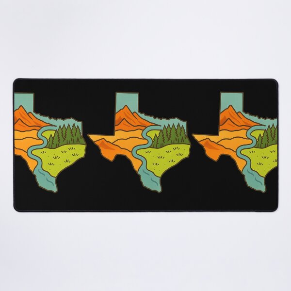 Item preview, Texas Nature Map Illustration Scenic Wild West Landscape designed and sold by DrawHandArt.