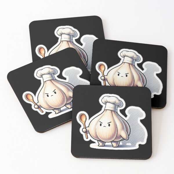 Item preview, Angry Garlic Chef – Funny Kawaii Cooking Character designed and sold by Paulina Vanlife.