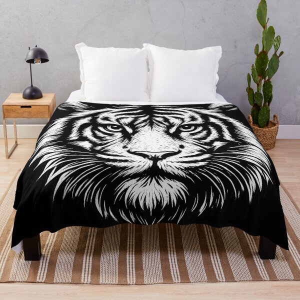 Item preview, Fierce Tiger Head Illustration Wild Animal Art Graphic designed and sold by DrawHandArt.