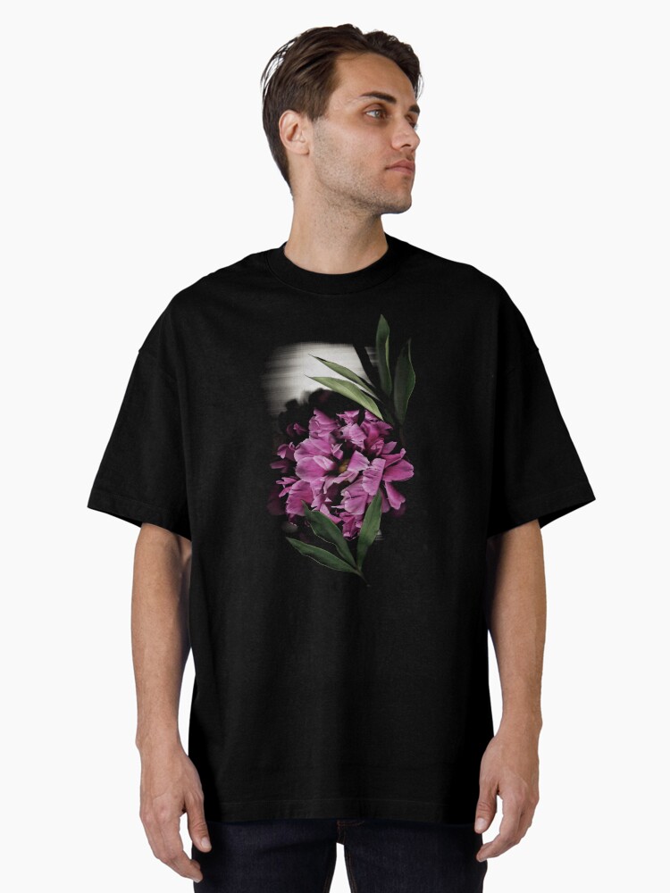 Thumbnail 2 of 7, Oversized T-Shirt, Peony Spotlight 2 Dark Floral designed and sold by LindasPhotoArt.