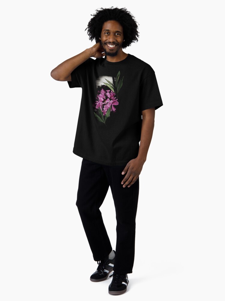 Thumbnail 4 of 7, Oversized T-Shirt, Peony Spotlight 2 Dark Floral designed and sold by LindasPhotoArt.