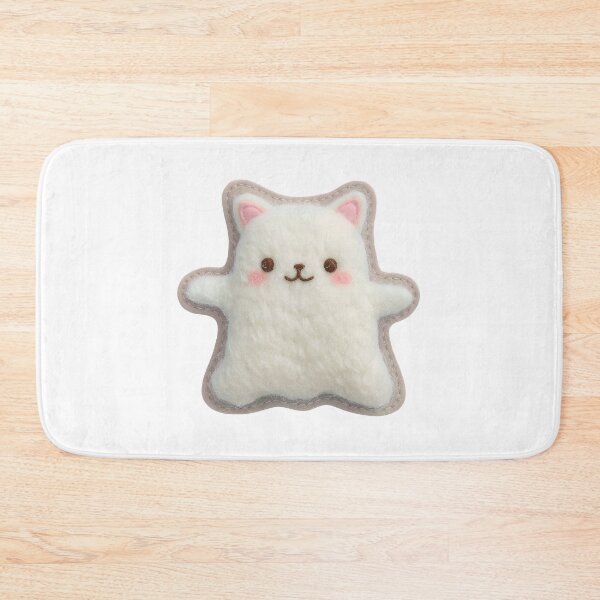 Item preview, Cozy Cat Ghost – Felted Spooky Cute Design designed and sold by JeeFoSnP.