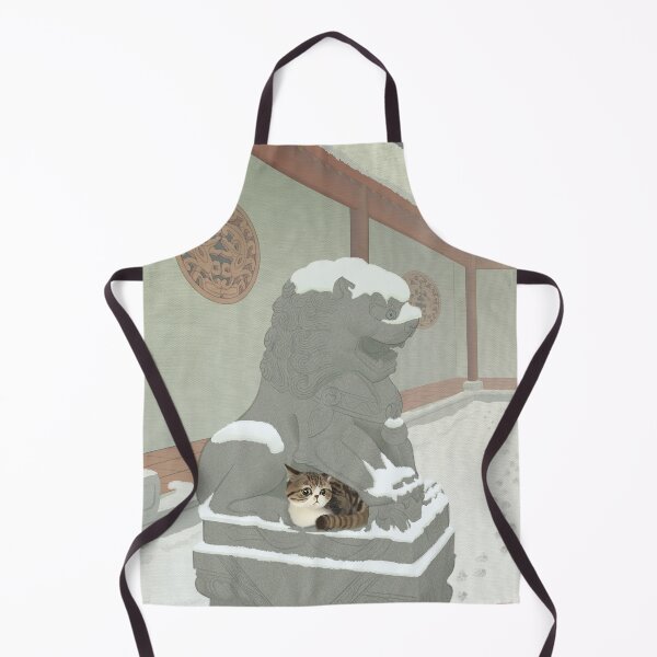 Item preview, Cat in Winter Courtyard designed and sold by Wolfberry Studio.