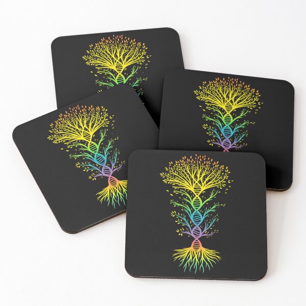 Item preview, Rainbow DNA Tree of Life Design – Science Nature Art Symbol of Growth and Connection designed and sold by DrawHandArt.