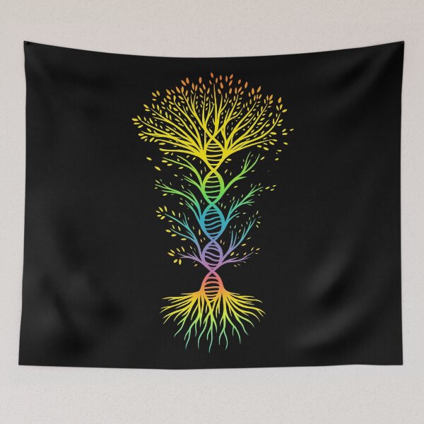 Item preview, Rainbow DNA Tree of Life Design – Science Nature Art Symbol of Growth and Connection designed and sold by DrawHandArt.