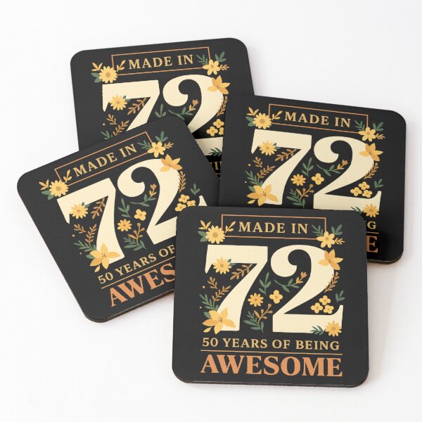 Item preview, Made in 1972 Vintage Floral Design – 50 Years of Being Awesome Birthday Gift  designed and sold by DrawHandArt.