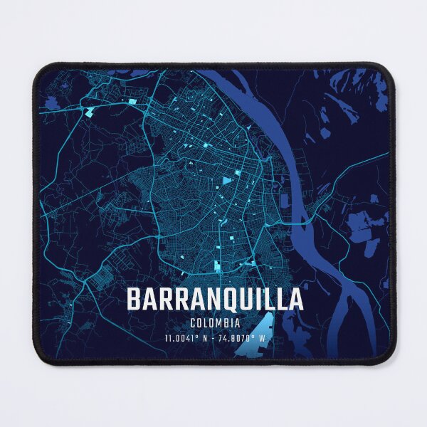 Item preview, Barranquilla Midnight City Map designed and sold by HomeLivingCo.