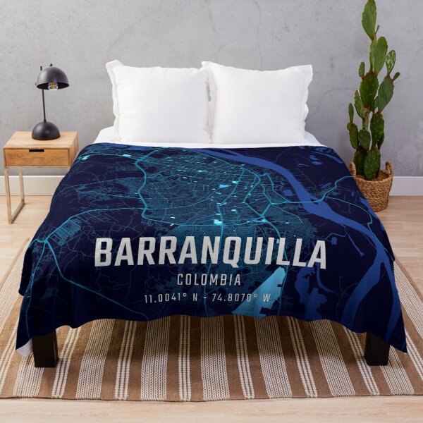 Item preview, Barranquilla Midnight City Map designed and sold by HomeLivingCo.