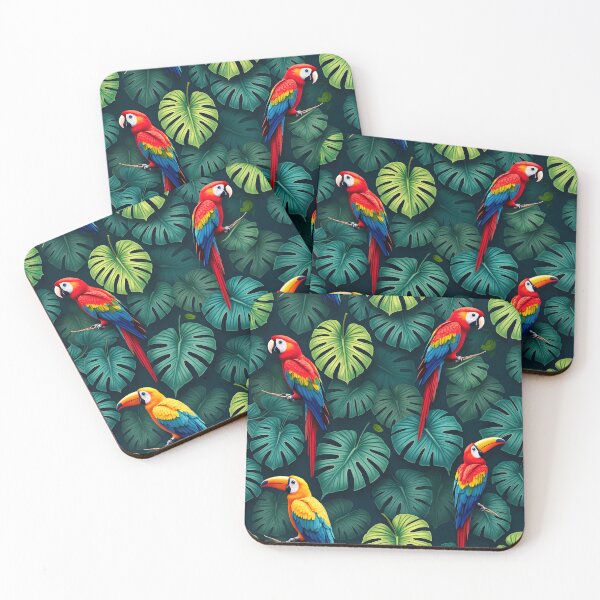 Item preview, Parrots and Toucans in a Tropical Jungle  designed and sold by BDLdesigns.