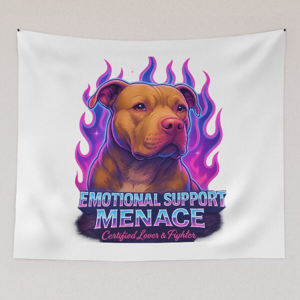Item preview, Emotional Support Menace – Lover & Fighter Pit Bull Art designed and sold by Savannarojas.