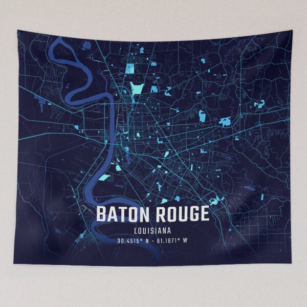 Item preview, Baton Rouge Midnight City Map designed and sold by HomeLivingCo.