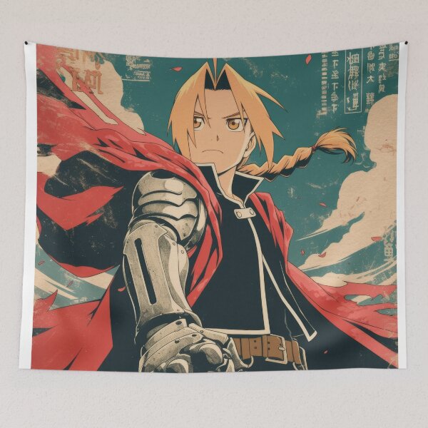 Artikelvorschau, Edward Elric Vintage Warnplakat entworfen und verkauft von AnimeArsenalPrints.