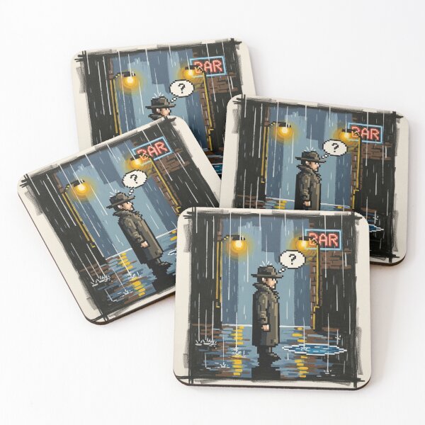 Item preview, Retro Noir Gaming Art - Rainy Night Interlude  designed and sold by Ace Shark.