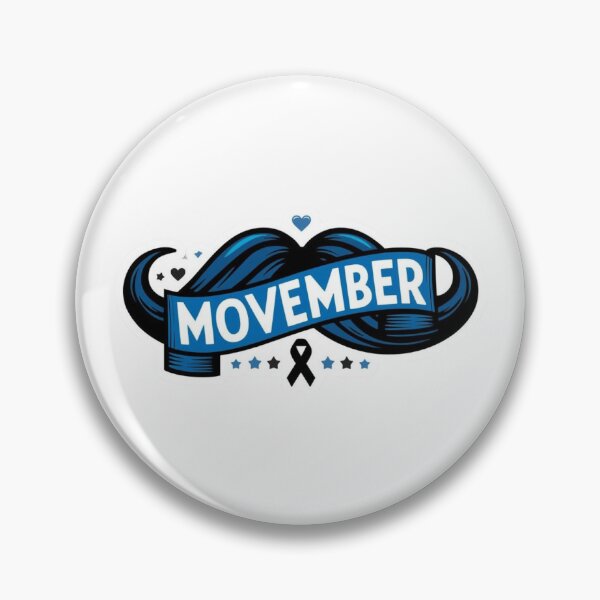 Item preview, Movember Mustache Awareness Sticker – Support Men’s Health & Prostate Cancer Awareness | Blue Ribbon Design designed and sold by ZACKLAB.