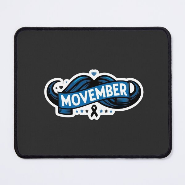 Item preview, Movember Mustache Awareness Sticker – Support Men’s Health & Prostate Cancer Awareness | Blue Ribbon Design designed and sold by ZACKLAB.