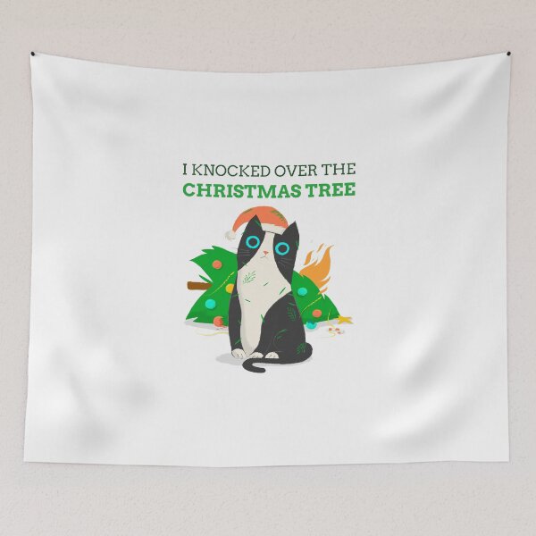 Item preview, Christmas Cat I Knocked Over The Christmas Tree designed and sold by WolfmanProphecy.