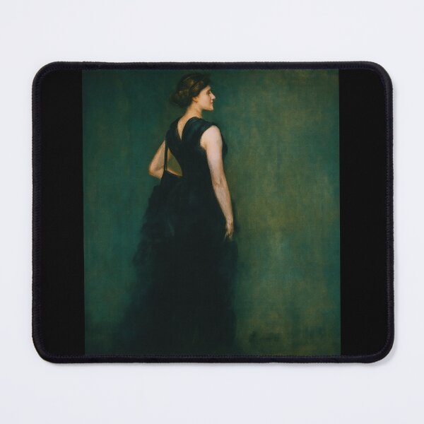Item preview, Elegant Woman in Black Dress – Cinematic Vintage Portrait on Mint Background designed and sold by tarotstarostina.