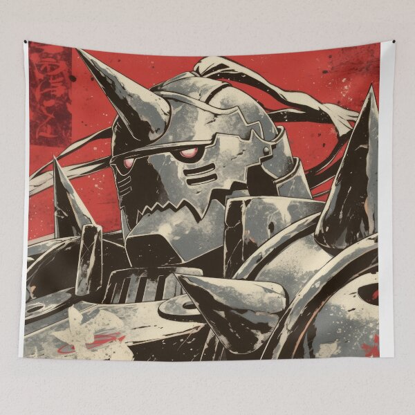 Artikelvorschau, Alphonse Elric Vintage Warned Poster entworfen und verkauft von AnimeArsenalPrints.