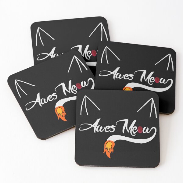 Item preview, white version of awes meow logo designed and sold by awesmeow.