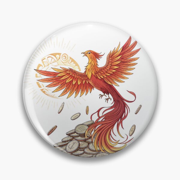 Item preview, Phoenix rising from coins  designed and sold by Lucky 777.