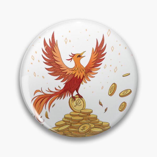 Item preview, Phoenix rising from coins  designed and sold by Lucky 777.