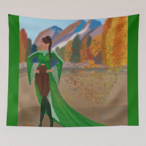 Item preview, Autumn Warrior Queen in a Vibrant Landscape designed and sold by Cecetyshay.
