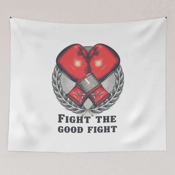 Item preview, Vintage Boxing Gloves Laurel Wreath - Fight the Good Fight Inspirational Design designed and sold by Tucker-Art.