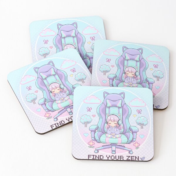 Item preview, Zen Style Kawaii Girl Gamer Pastel Pixel Art Cat E-Girl designed and sold by VibranPalette.