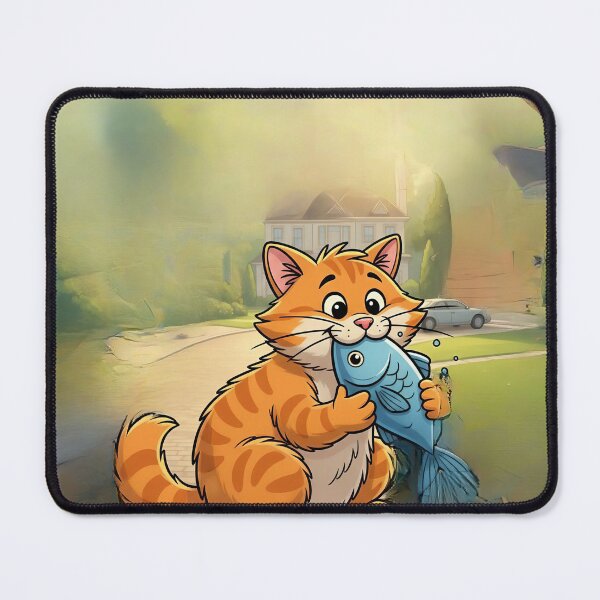 Item preview, A hungry fat cat is stealing fish in an elite housing complex. designed and sold by Trilala.
