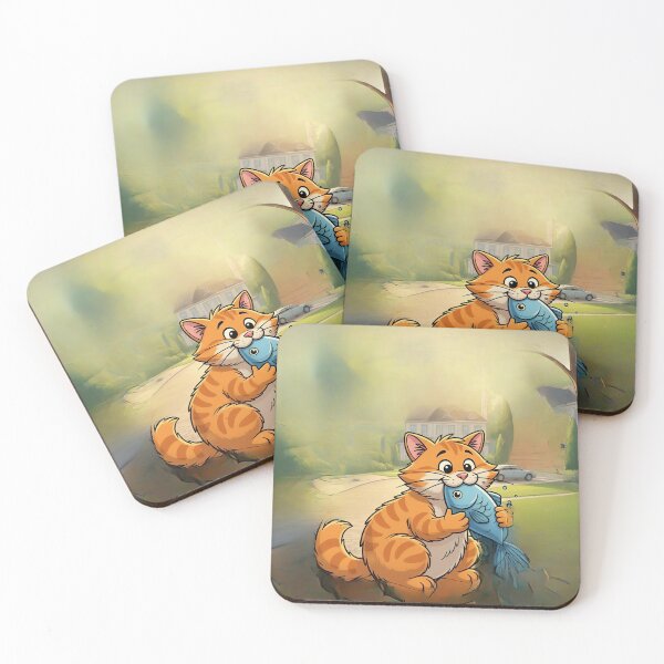 Item preview, A hungry fat cat is stealing fish in an elite housing complex. designed and sold by Trilala.