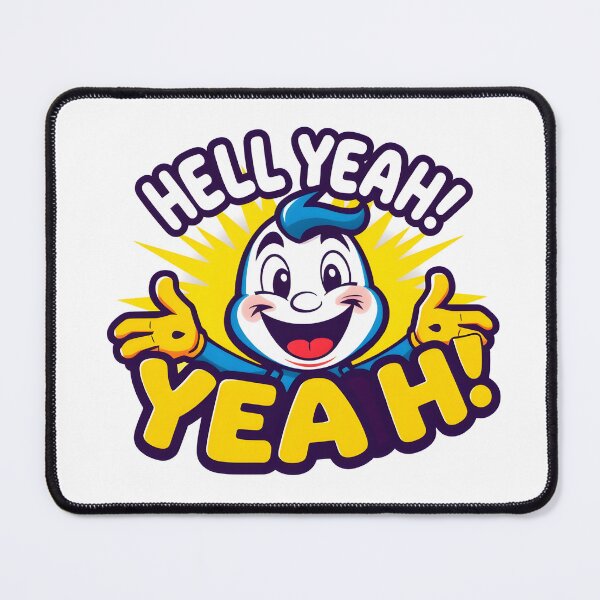 Item preview, Enthusiastic "Hell Yeah!" Mascot Logo designed and sold by Adam Mak.