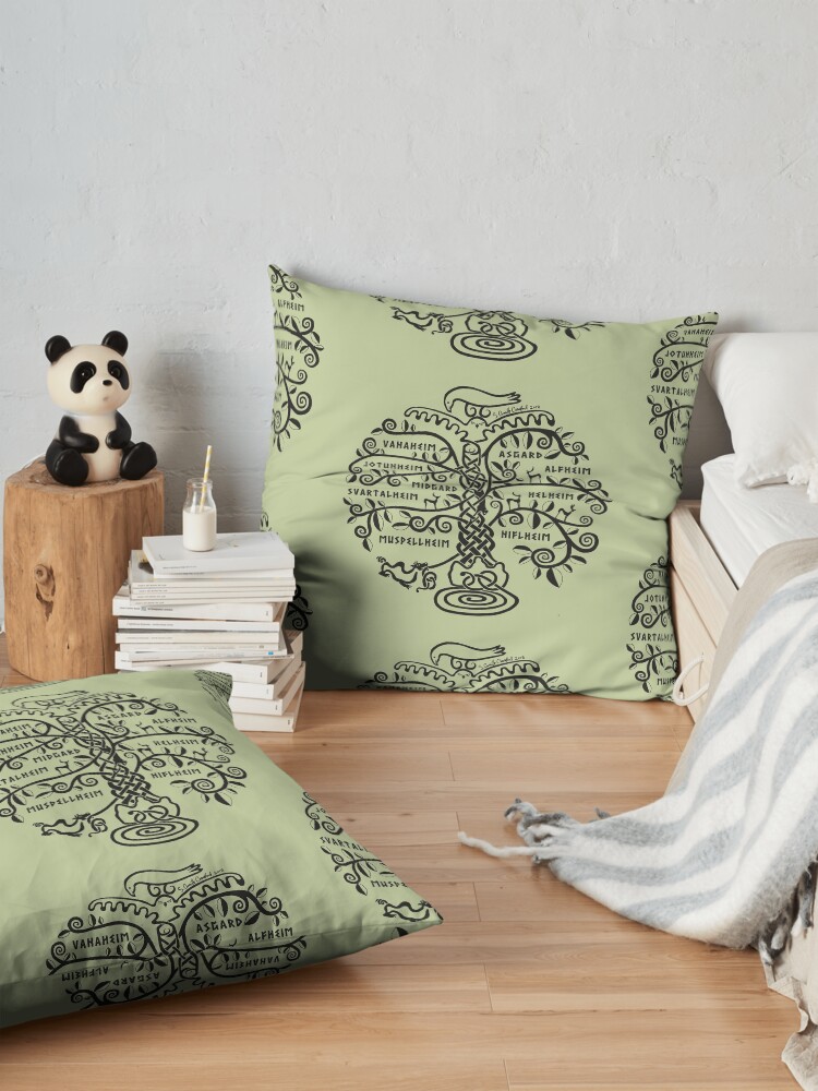 Alternate view of The World Tree - Yggdrasil Floor Pillow
